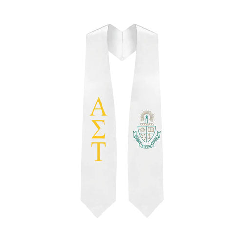 Alpha Sigma Tau Greek Lettered Graduation Stole w/ Crest