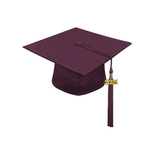 Matte Maroon High School Cap & Tassel - Graduation Caps