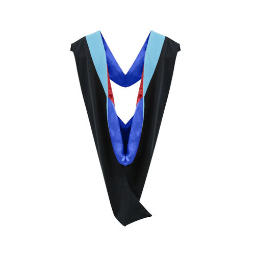 Deluxe Bachelors/Master Hood - Light Blue Velvet, Royal Blue & Red