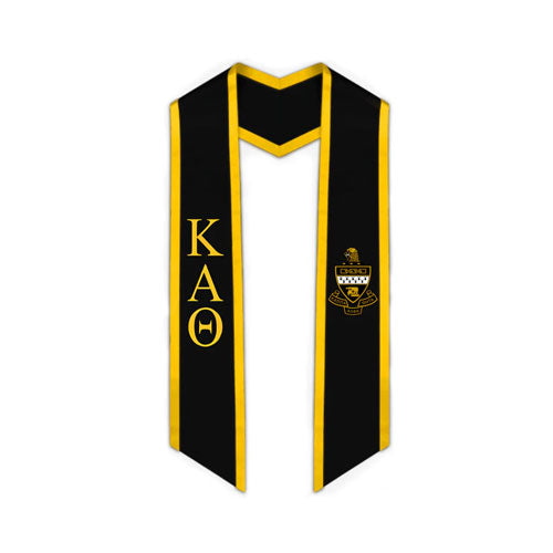 Kappa Alpha Theta Trimmed Greek Lettered Graduation Stole w/ Crest