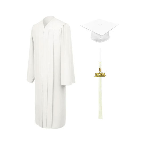 Matte White Bachelors Cap & Gown - College & University