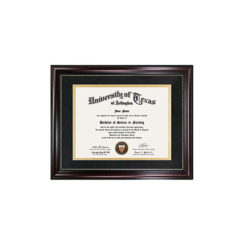 Certificate Document Recycled Polystyrene Frame with Black Gold Double Mat for 8.5"*11" - 2 Colors Available