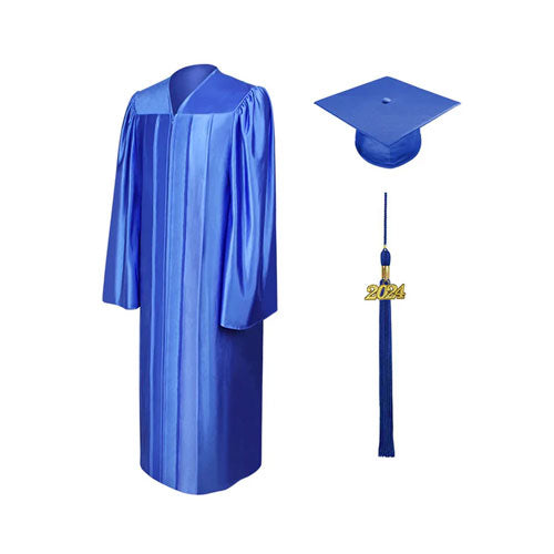 Shiny Royal Blue Bachelors Cap & Gown - College & University