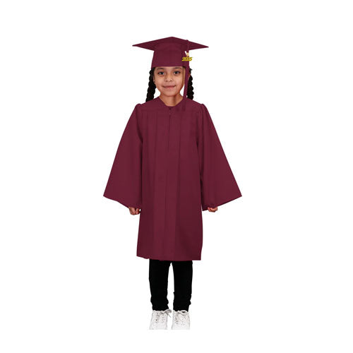 Child Matte Maroon Graduation Cap & Gown - Preschool & Kindergarten