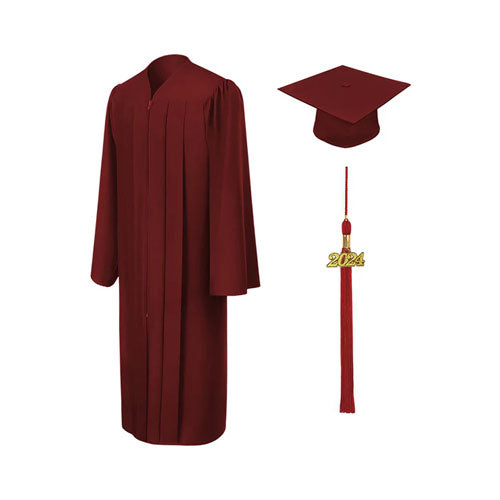 Matte Burgundy Bachelors Cap & Gown - College & University