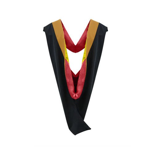 Deluxe Bachelors/Master Hood - Drab Velvet, Red & Golden Yellow