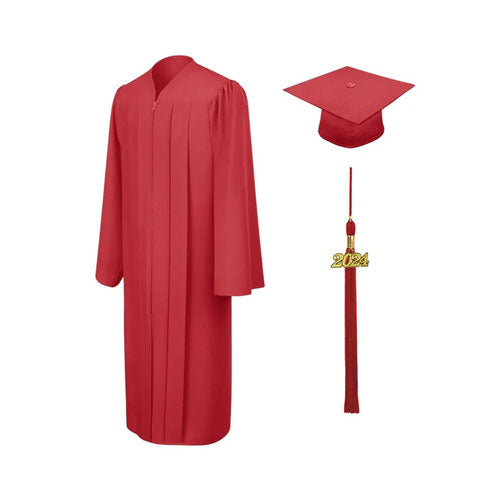 Matte Red Bachelors Cap & Gown - College & University