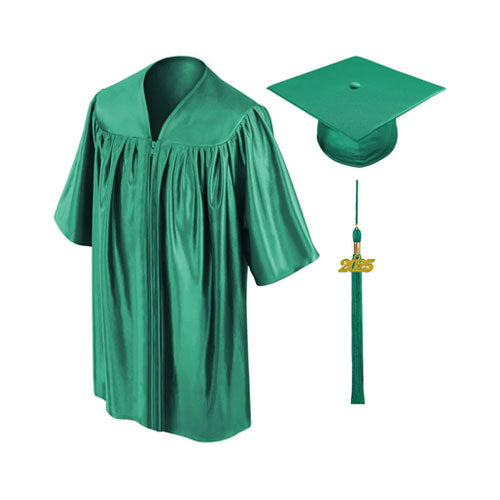 Child Shiny Emerald Graduation Cap & Gown - Preschool & Kindergarten