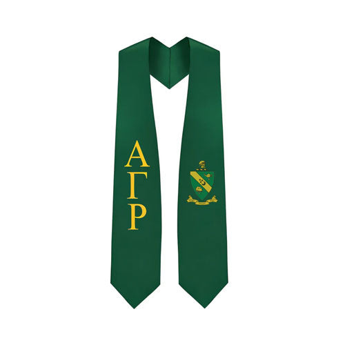 Alpha Gamma Rho Greek Lettered Graduation Stole w/ Crest