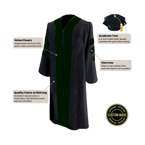 Custom Classic Doctoral Gown and Tam Package