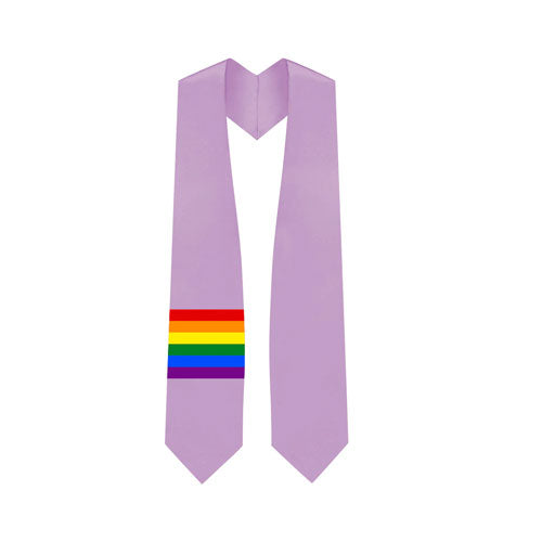 Rainbow LGBTQ Gay Queer Graduation Lavender Sash/Stole