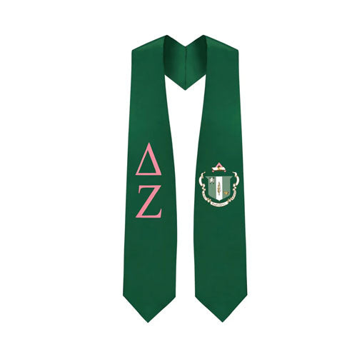 Delta Zeta Greek Lettered Graduation Stole w/ Crest