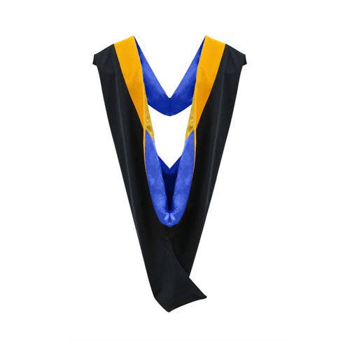 Deluxe Bachelors/Master Hood - Science Gold Velvet, Royal Blue & Golden Yellow