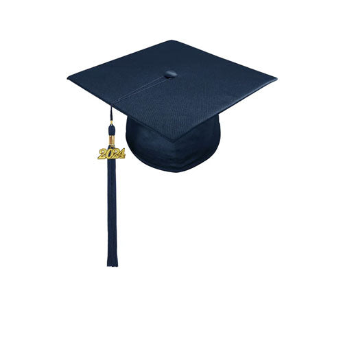 Shiny Navy Blue High School Cap & Tassel - Graduation Caps