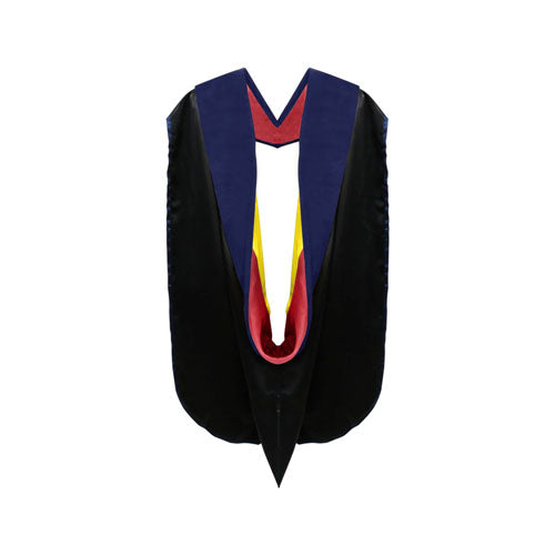 Phd Hood Dark Blue Velvet - Red & Gold