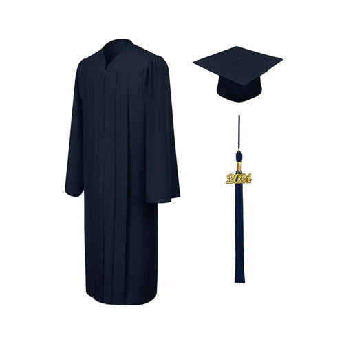 Matte Navy Blue Bachelors Cap & Gown - College & University