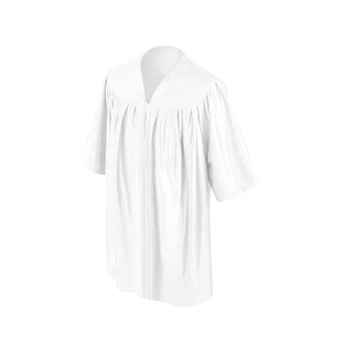 Child Shiny White Graduation Gown - Preschool & Kindergarten Gowns