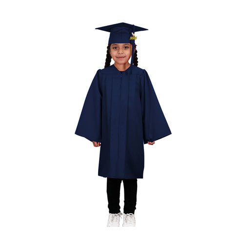 Child Matte Navy Blue Graduation Cap & Gown - Preschool & Kindergarten