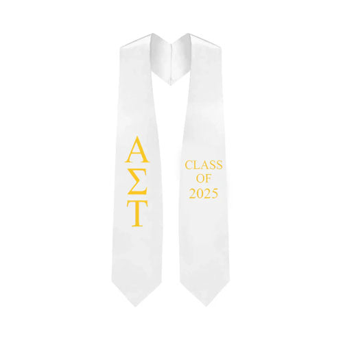 Alpha Sigma Tau Greek Lettered Stole w/ Year