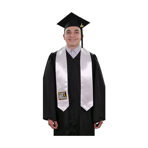 White First Gen Proud Graduation Stole