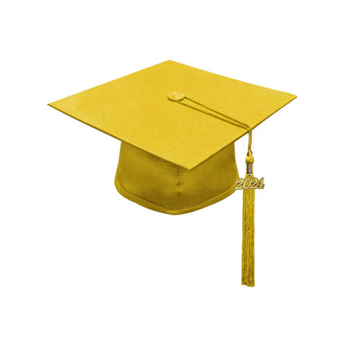 Matte Gold High School Cap & Tassel - Graduation Caps