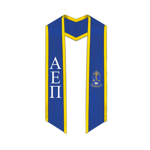 Alpha Epsilon Pi Trimmed Greek Lettered Graduation Stole w/ Crest