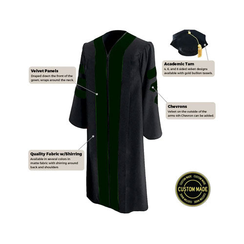 Custom Classic Doctoral Gown and Tam Package