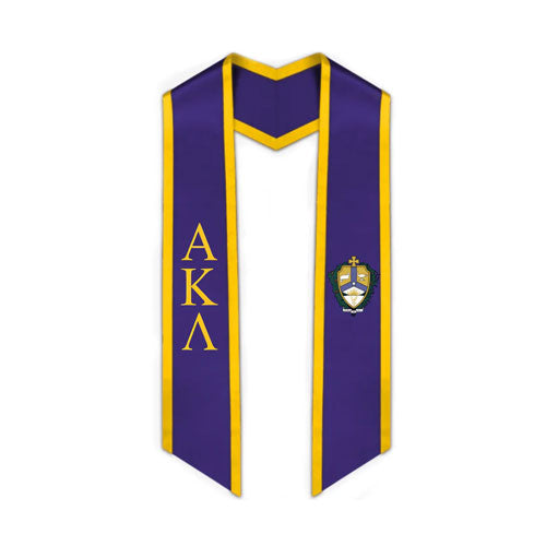 Alpha Kappa Lambda Trimmed Greek Lettered Graduation Stole w/ Crest