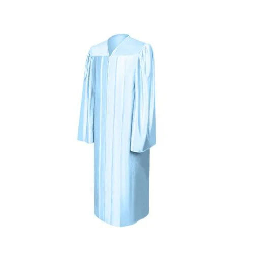 Shiny Light Blue Bachelors Graduation Gown - College & University