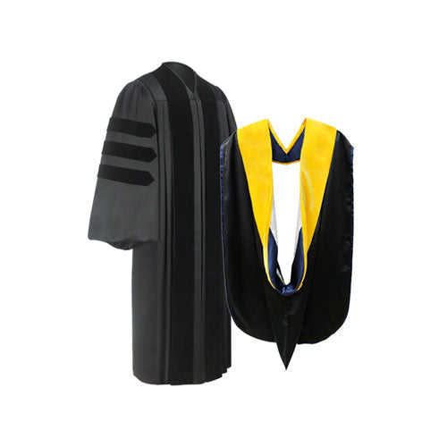 Deluxe Doctoral Graduation Gown & Hood Package