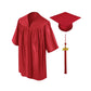 Child Shiny Red Graduation Cap & Gown - Preschool & Kindergarten