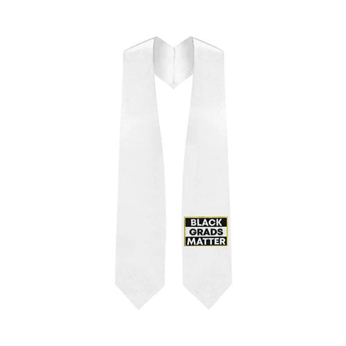 White BLACK GRADS MATTER Graduation Stole