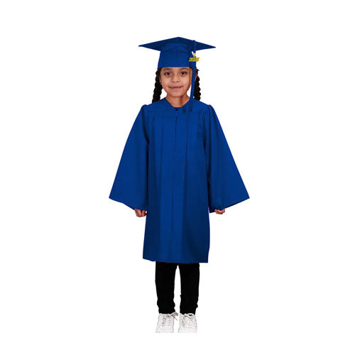 Child Matte Royal Blue Graduation Cap & Gown - Preschool & Kindergarten