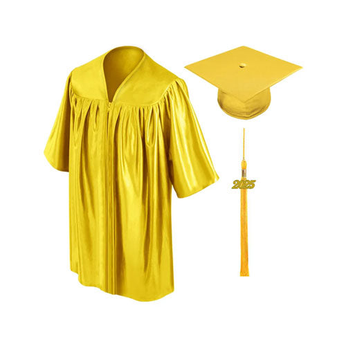 Child Shiny Gold Graduation Cap & Gown - Preschool & Kindergarten