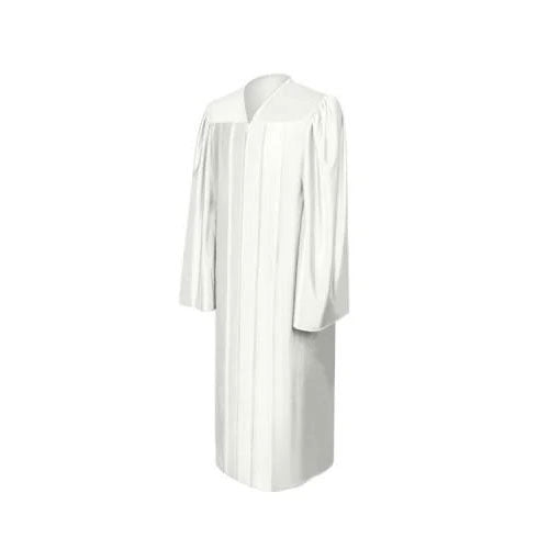 Shiny White Bachelors Graduation Gown - College & University