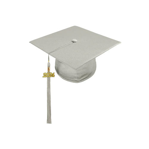 Shiny Silver High School Cap & Tassel - Graduation Caps