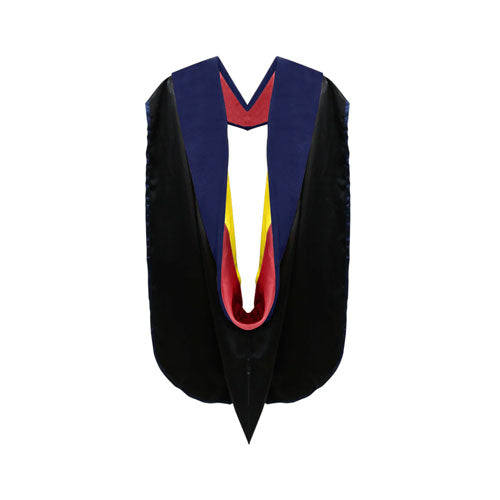 Phd Hood Dark Blue Velvet - Red & Gold