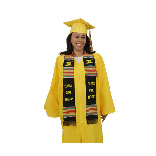 Black Girl Magic Graduation Kente Stole, Handwoven Kente Sash Cloth