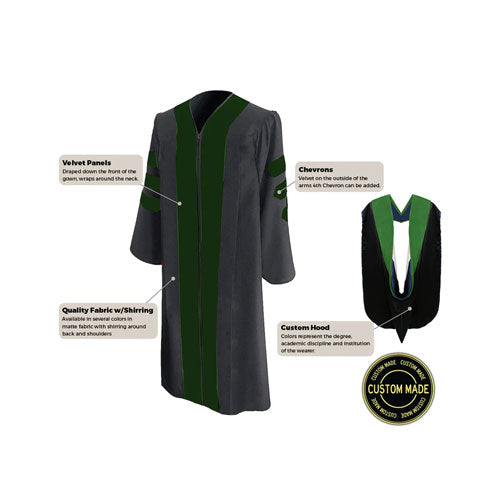 Custom Classic Doctoral Gown and Hood Package