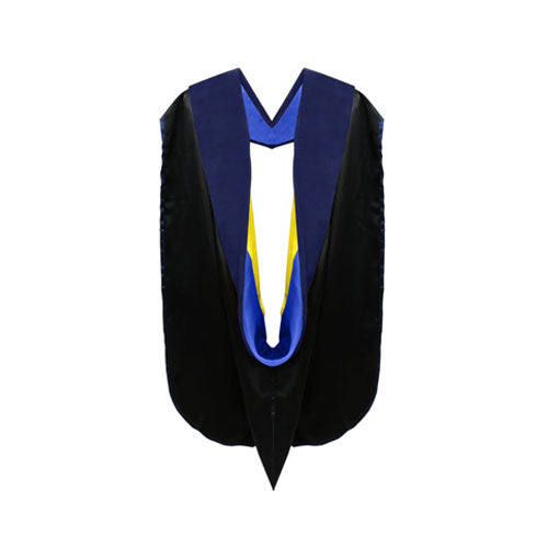 Phd Hood Dark Blue Velvet - Royal Blue & Gold