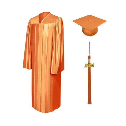 Shiny Orange Bachelors Cap & Gown - College & University