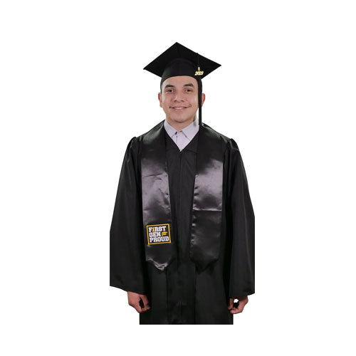 Black First Gen Proud Graduation Stole