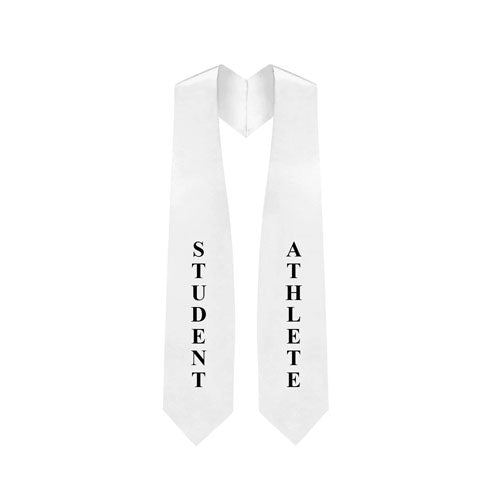 White "Student Athlete" Graduation Stole