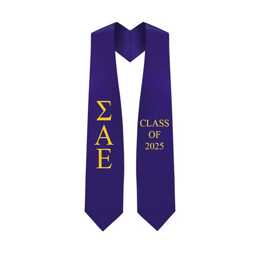 Sigma Alpha Epsilon Lettered Stole w/ Year