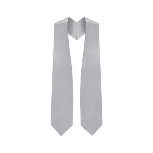 Silver Graduation Stole - Silver College & High School Stoles