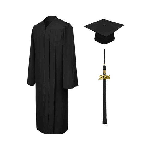 Matte Black Bachelors Cap & Gown - College & University