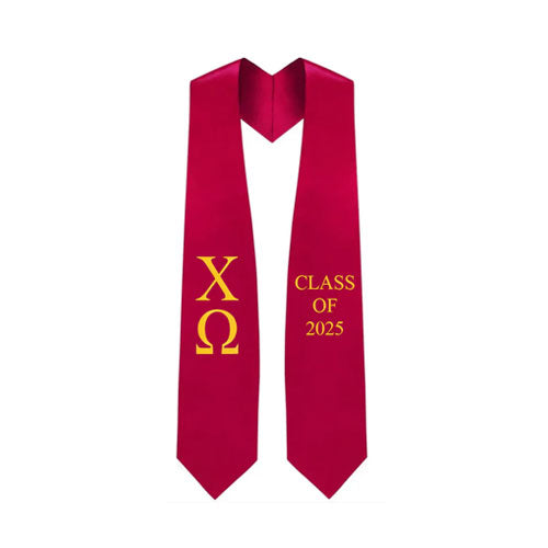 Chi Omega Greek Lettered Stole w/ Year