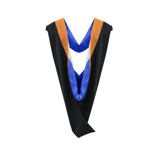 Deluxe Bachelors/Master Hood - Drab Velvet, Royal Blue & White