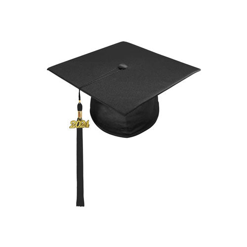 Shiny Black High School Cap & Tassel - Graduation Caps