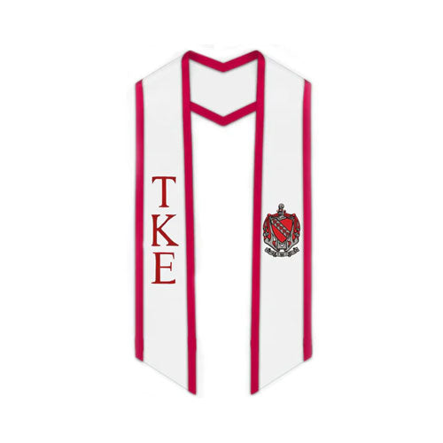 Tau Kappa Epsilon Trimmed Greek Lettered Graduation Stole w/ Crest